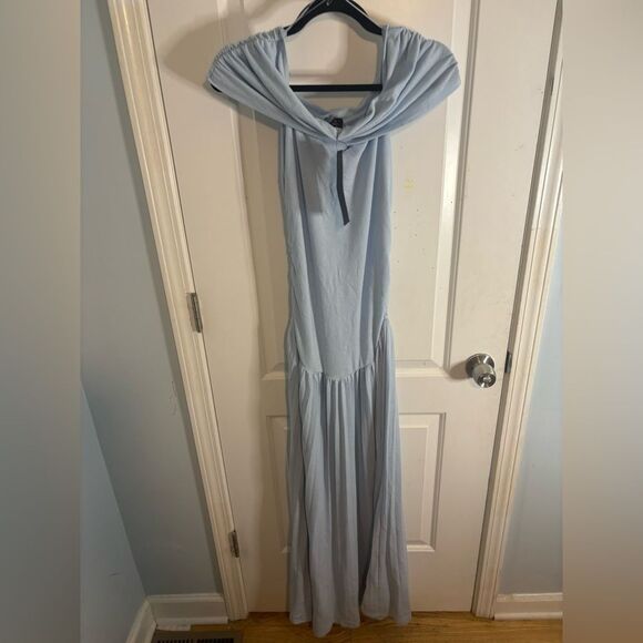 Lioness FIELD OF DREAMS MAXI Strapless Light Blue Dress size m NWT - Picture 3 of 6
